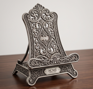 Support à assiettes artisanal en argent sur mesure, style antique, design vintage, parfait pour le rangement de la vaisselle et pour les hôtels et restaurants - Product Image 1