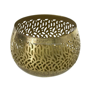 Designer crafted metal votive holder with <b>aesthetic</b> traditional pattern for home office restaurant and party lighting - Product Image 6