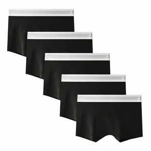 Lot de 5 bikinis AL SAWAN noirs pour femme, taille mi-haute, sans couture, en coton et élasthanne, tricotés, couleur unie, basiques, lavables en machine, en stock - Product Image 1