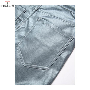 Pantalones de Cuero Personalizados de Alta Calidad, Casuales, Resistentes al Agua, Transpirables, de Secado Rápido, Corte Ajustado, con Cierre de Cremallera para Hombre - Product Image 5