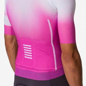 Maillot de Ciclismo Degradado Rosa de Manga Corta para Hombre, Ropa Deportiva, Camiseta de Ciclismo con Cierre Frontal - Product Image 5