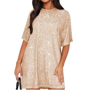 Servicio Mayorista OEM ODM: Vestidos de Noche Sexys con Lentejuelas Brillantes para Fiesta, Vestidos Halter sin Mangas con Pedrería - Product Image 2
