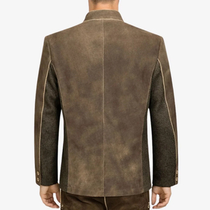 Veste traditionnelle bavaroise pour homme OEM avec col montant et logo frontal, veste d'hiver en laine pour l'extérieur, nouvelle arrivée - Product Image 6