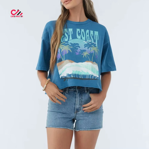 CARE MASTER Women's <b>Red</b> Black Camo Print <b>Crop</b> <b>Top</b> Short Sleeve O-Neck Slim Fit Quick Dry T-Shirt Spring Summer Wear - Product Image 2