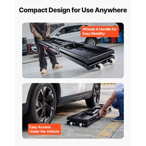 Sollevatore Auto Portatile a Due Colonne, Capacità 4000 kg, Sollevatore per Camion in Acciaio Resistente, Altezza Massima 71 cm, Unità di Alimentazione 120V, Ruote con 4 Cuscinetti in Gomma - Product Image 4