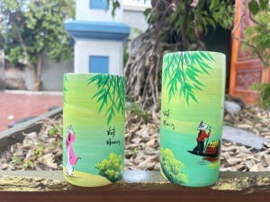 Gobelet à boire artisanal en bambou naturel de 300 ml avec design personnalisé peint à la main, durable, fabriqué au Vietnam, OEM & ODM - Product Image 5