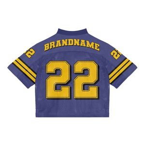 เสื้อเจอร์ซีย์อเมริกันฟุตบอลแบบตาข่ายสุดพิเศษ เนื้อผ้าระบายอากาศพรีเมียม ปักชื่อทีมได้ตามต้องการ ผ้ายืดสแปนเด็กซ์/โพลีเอสเตอร์ คอวี ทรงสปอร์ต สำหรับทุกเพศ - Product Image 2