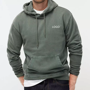 Nouveaux sweats à capuche respirants pour hommes, style streetwear personnalisé, sans cordon, fermeture éclair intégrale, vintage, double couche, effet vieilli, 100% coton molletonné 300g, en promotion - Product Image 3