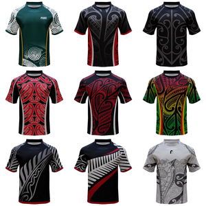 Wholesale Custom Team Sportswear <b>Rugby</b> Football Jersey Solid Front Pure Black Red <b>Kicking</b> <b>Tee</b> Digital Print Plus Size - Product Image 6