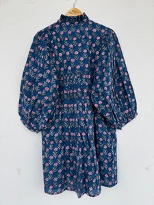 Women's Pink Blue Floral Mini <b>Dress</b> Button Front Pure Cotton Summer Wear Beach Holiday Ladies Outfit Women <b>Dress</b> Manufacturer - Product Image 5