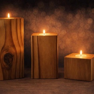 Creative New Design Natural Color Wooden <b>Candle</b> <b>Holder</b> for Home Hotels Restaurants for Side Table Christmas Decoration - Product Image 2