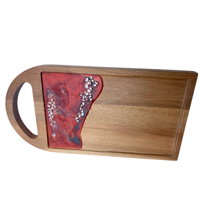 Planche à découper en bois avec design en résine vague océanique, décoration de cuisine moderne, objet d'art - Product Image 2