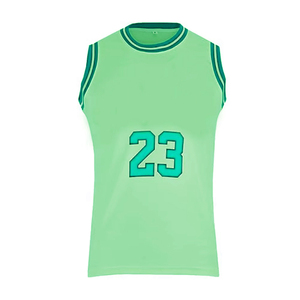 Ensemble short et maillot de basket personnalisé vert avec nom et numéro imprimés par transfert thermique, respirant, grande taille, anti-humidité - Product Image 2
