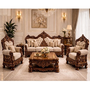 Juego de Muebles de Sala de Estar Hechos a Mano Royal Regency, Juego de Sofás Clásicos de Madera con Mesa de Centro, Muebles Elegantes para Sala de Estar, Hechos en EE. UU. - Product Image 1