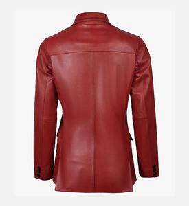 Nuevo Blazer de Moda Negro de Piel de Oveja Auténtica para Mujer, Chaqueta de Cuero Curtido Vegetal - Product Image 5