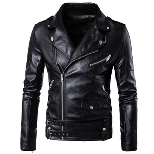 Turn Over Collar <b>Long</b> Sleeve Outerwear <b>Coats</b> For <b>Men</b> Regular Slim Fitted <b>Men's</b> Sheepskin Leather Jacket In Low MOQ - Product Image 1