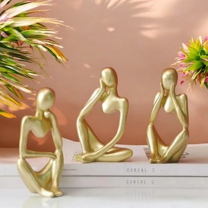 Modern <b>Gold</b> Plated Deer Figurine Sculpture Set of 2 Artistic Tabletop Decor for Living Room <b>Christmas</b> <b>Decoration</b> - Product Image 4
