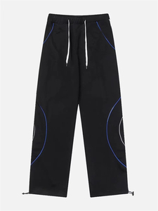 Pantalones Deportivos Elásticos para Hombre con Bolsillos Laterales, Cierre con Cordón, Estilo Casual para Otoño, Pantalones de Poliéster de Peso Medio - Product Image 5