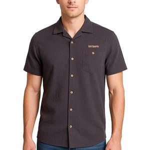 Camiseta Oversize con Cuello Camp Collar, Manga Larga, Estilo Moderno, Streetwear, de Alta Calidad para Hombre - Product Image 1