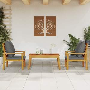 Ensemble de salon de jardin modulaire moyen en bois d'acacia massif gris foncé - Product Image 1