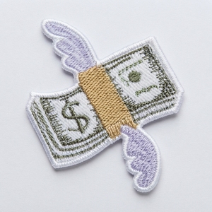 Patch brodé 'Flying Money Stack' thermocollant en tissu, qualité supérieure personnalisée, applique décorative pour vêtements et cadeaux - Product Image 6