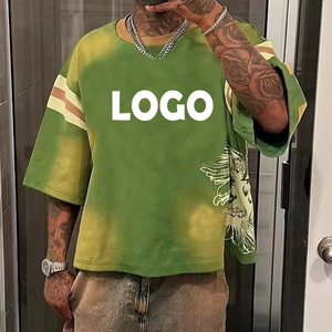 T-shirt vintage en coton épais pour homme, délavé à l'acide, impression sérigraphiée, coupe oversize, personnalisé, poids lourd - Product Image 4