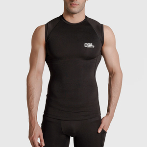 High Quality Sleeveless <b>Compression</b> <b>Shirt</b> <b>Men</b> Lightweight Stretch Fabric Running Gym Training And Exercise Sessions - Product Image 1