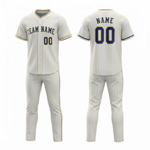 Uniforme de Béisbol Personalizable y Transpirable con Cuello en V, Pantalones y Camiseta de Alta Calidad, Ropa Deportiva Sublimada Estampada, Precio Económico, OEM - Product Image 1