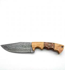 Cuchillo de Cocina de Acero de Damasco Hecho a Mano con Mango de Madera Segmentada, Cuchillo para Rebanar - Product Image 6