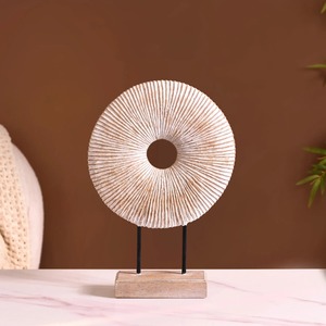 Minimalist Wooden and Metal Sculpture Modern Artistic Showpiece for Home <b>Decor</b> Living Room Office and <b>Table</b> Accent Contemporary - Product Image 6
