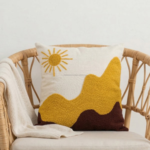 Sunflowfer Tufted <b>Bench</b> Pillowslip Decorative Yellow Floral Tufted Custom 20x20 <b>Cushion</b> for Sofa Bed Luxury Throw Pillowcase - Product Image 4