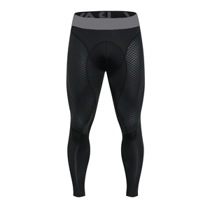 Leggings de compression pour hommes, longueur intégrale, taille haute, respirants, en mesh, sans coutures, pour le sport, la course à pied, l'entraînement, la performance athlétique - Product Image 1