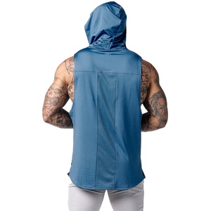New 2025 Wholesale High Quality Custom Gym Workout Tank Tops Hooded Men Fitness Sports <b>Sleeveless</b> Vest <b>Hoodie</b> for Men - Product Image 5
