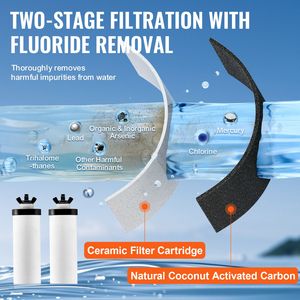 Filtri per Acqua in Ceramica e Carbone Attivo Facili da Sostituire, Elementi di Purificazione Premium per Sistemi di Filtrazione a Gravità - Product Image 4