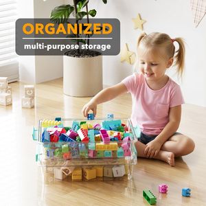 Contenitori di Plastica Trasparente da 6 Qt con Coperchi, Organizzatori Sensoriali per Artigianato, per Casa e Ufficio, Contenitori Impilabili per Arte - Product Image 2