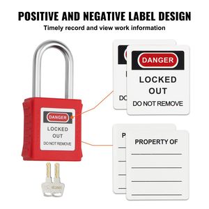 Set di lucchetti di sicurezza rossi 10 pz conformi a OSHA Set di 2 chiavi Per blocco kit di blocco elettrico - Product Image 5