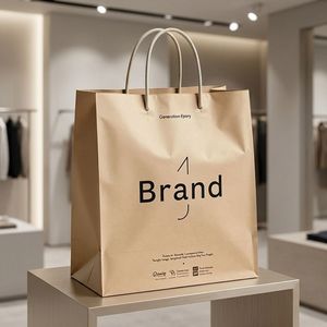 Sac en papier kraft Epory de nouvelle génération avec poignées torsadées, impression offset, recyclable, style classique, sac de shopping professionnel - Product Image 1