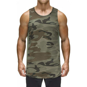 Manufacturer Men's Camo Athletic Tank Tops Breathable Gym Fitness Vest Wholesale Custom Print Logo Activewear Apparel Tank Tops - Product Image 1