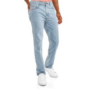 High Demand Men's Denim Pants Quick Dry Breathable Custom Color Top Trended Solid Pattern Winter Straight <b>Jean</b> - Product Image 3