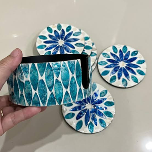 Sous-verres en nacre de style nouveau, fabrication en gros, vente chaude, sous-verres en résine MOP à prix abordable - Product Image 5