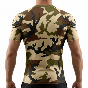 OEM Sublimation <b>Print</b> Custom Logo Fitness BJJ Boxing <b>Surfing</b> Swimming Sun Protection Short Sleeve Rash Guard Thermal Baselayer - Product Image 2