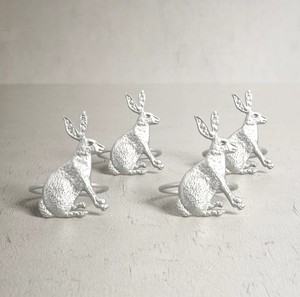 Brass Rabbit Design Napkin <b>Rings</b> <b>Set</b> | Eco-Friendly Durable Decorative Bunny Napkin Holders | Elegant Table Decor - Product Image 3