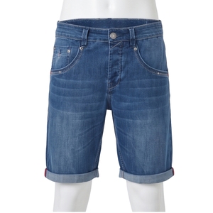 Shorts en jean tissé respirant pour homme, coupe droite, délavé clair, avec fermetures éclair, design déchiré croisé, taille mi-haute, style décontracté d'été - Product Image 4