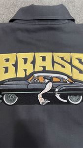 Custom Men’s Cotton Twill <b>Canvas</b> <b>Work</b> <b>Jacket</b> Zip Up Shirt Collar Casual Mechanic <b>Jacket</b> Screen Print Embroidery Patches OEM - Product Image 5