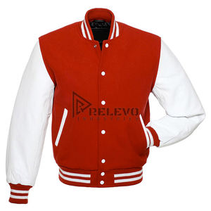 Blousons universitaires en cuir personnalisés pour hommes et femmes, avec broderies d'équipes scolaires, patchs en toile et doublure en laine - Product Image 4