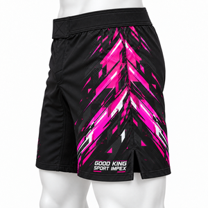 กางเกง MMA สำหรับผู้ชาย รุ่น Knockout Clinch Gladiator สีชมพูร้อนแรง สีม่วงแดง สีชมพูอมม่วง ลาย Speed Slash Shards ลาย Diagonal Halftone ลาย Specks ลาย Carbon Matte - Product Image 5