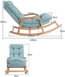 Teak Wood Rocking Chair Wood Rocking Chair for Living Room Home Decor Relaxing Seat for Adult with Armrest - Product Image 2