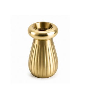 Brass Incense <b>Burner</b> with Ribbed Design Aromatherapy Use All-Season - Product Image 1