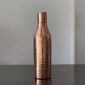 ขวดน้ำทองแดงตีลายคุณภาพส่งออก ขวดทองแดงแท้ทำมือ - Product Image 1
