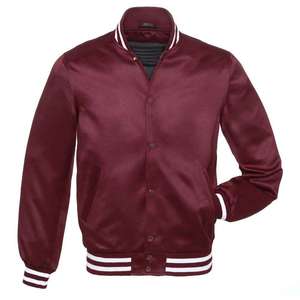 แจ็คเก็ตเบสบอลผ้าฝ้ายฟลีซแบบกำหนดเองสำหรับผู้ชาย แจ็คเก็ต Letterman แบบเปล่า แจ็คเก็ต Varsity แบบสั่งทำพิเศษ - Product Image 5